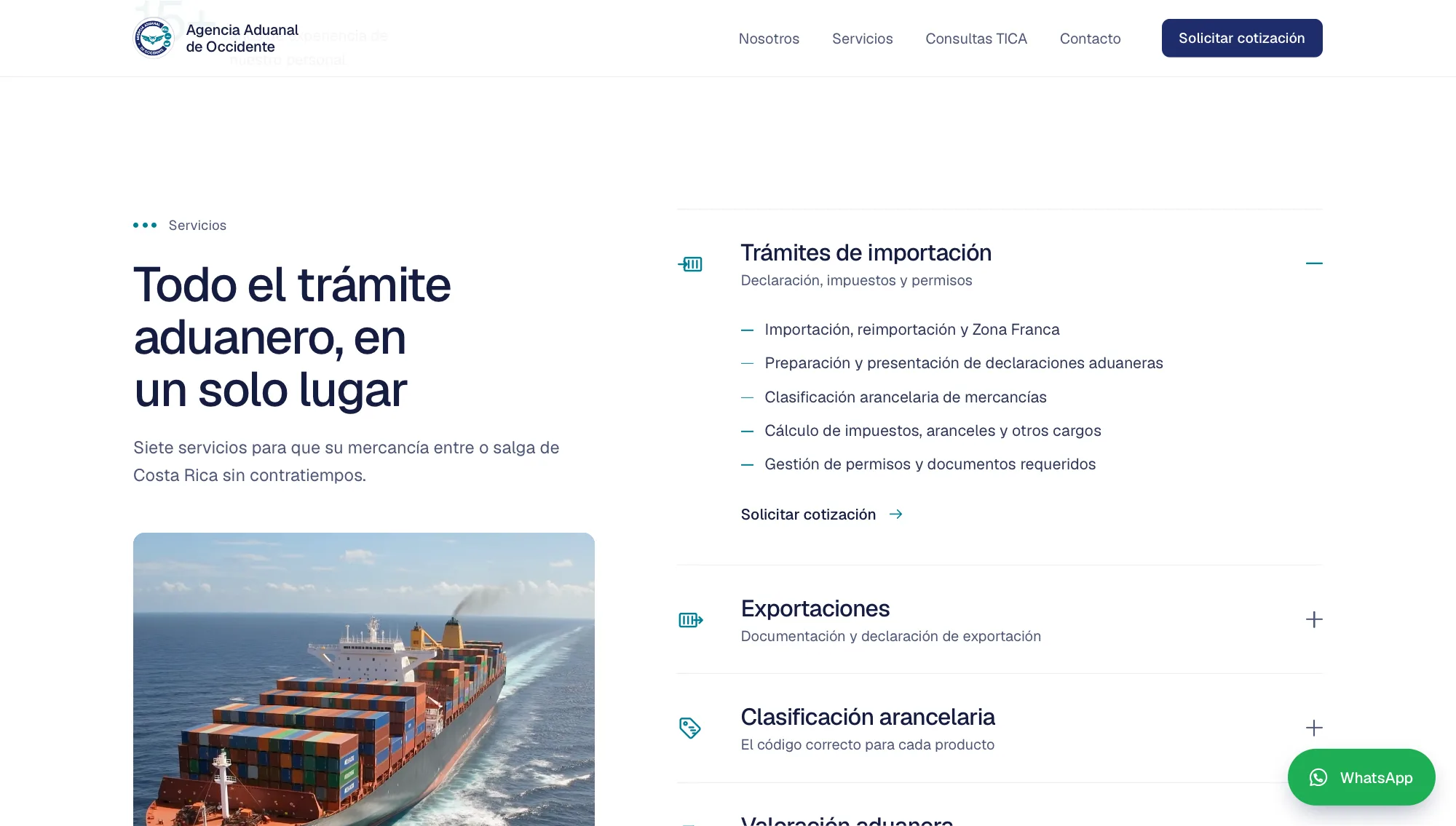Agencia Aduanal de Occidente: servicios